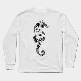 Floral Seahorse Long Sleeve T-Shirt